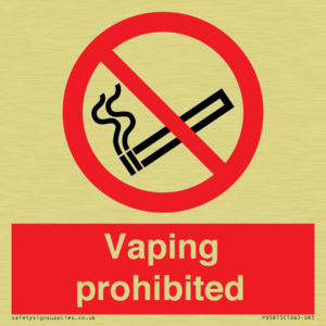 Vaping prohibited
